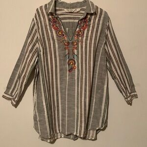 Caffe Marrakech 100% Cotton Boho Tunic Blouse